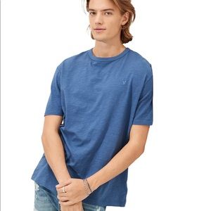 American Eagle AE Super Soft Slub Icon Blue Tee Size XS